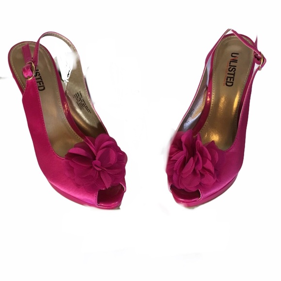 FAIRYCORE Kenneth Cole UNLISTED NEW PEEP TOE SLINGBACK STILETTO HEELS NWOT -READ - Picture 1 of 7